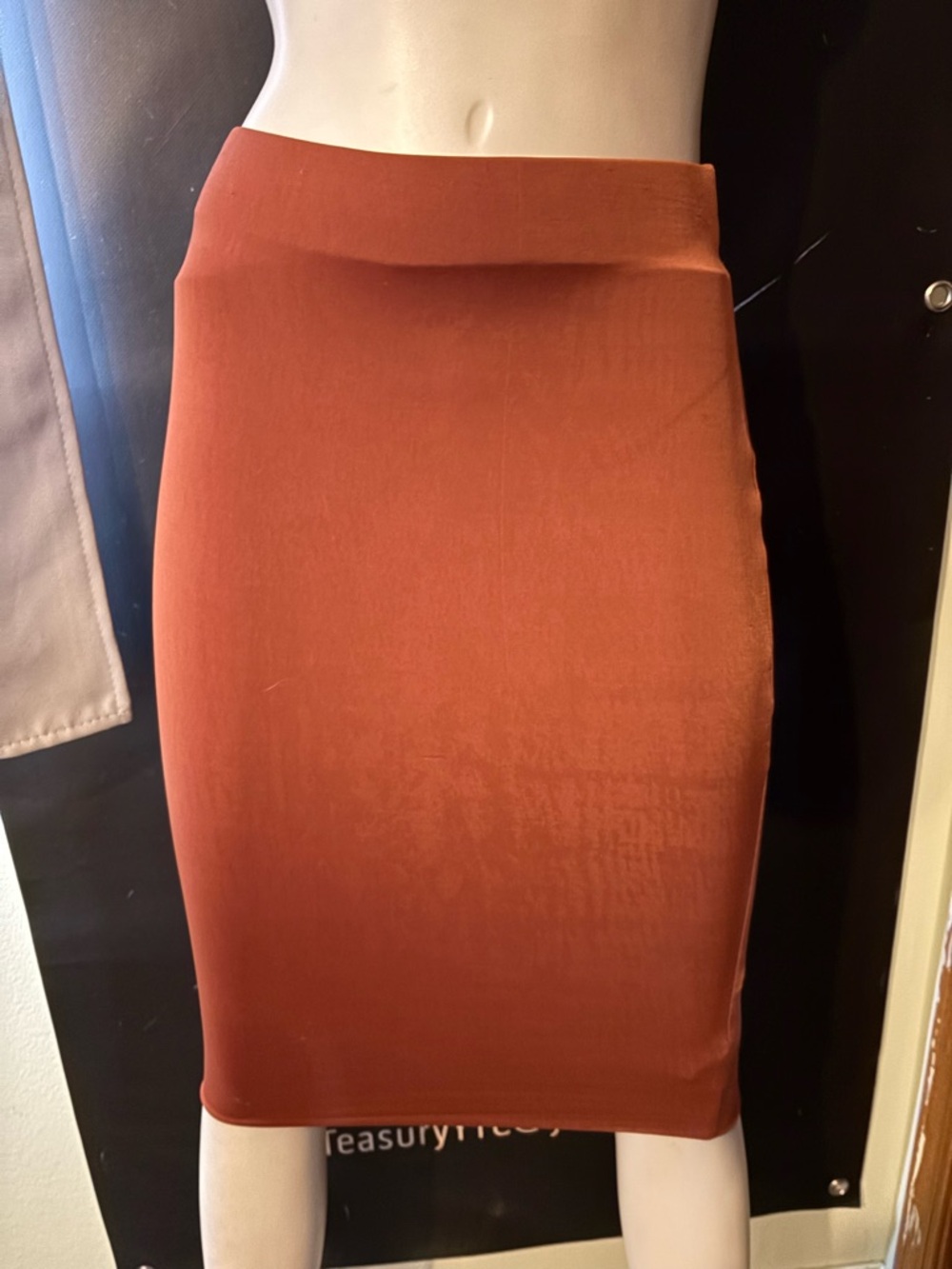 Revamped Burnt Orange Pencil Skirt